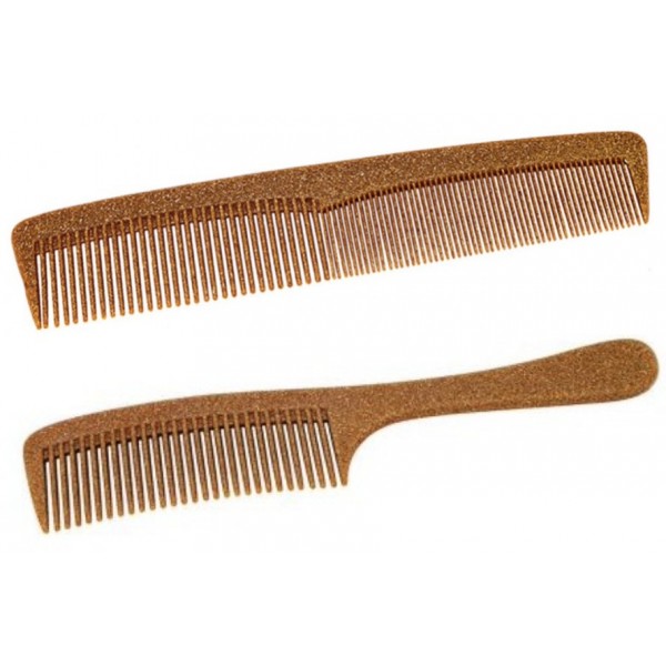 Peigne large à cheveux avec poignée en bois européen