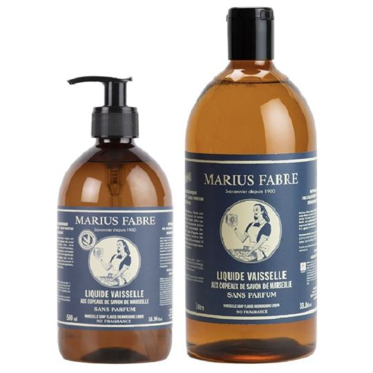 Liquide vaisselle aux copeaux de Savon de Marseille - Sans parfum