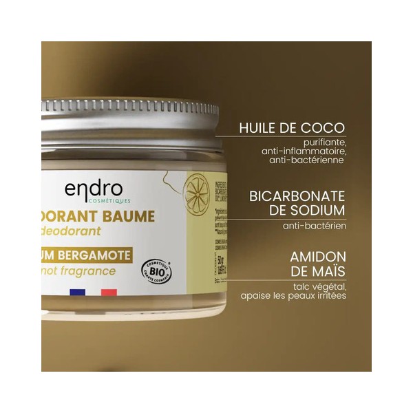 Déodorant baume BIO Bergamote - Endro cosmétiques