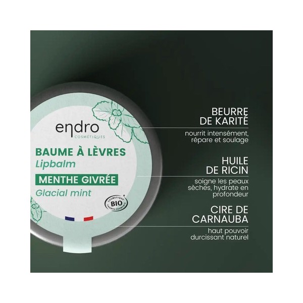 Baume à Lèvres Naturel BIO Menthe Endro Cosmétiques