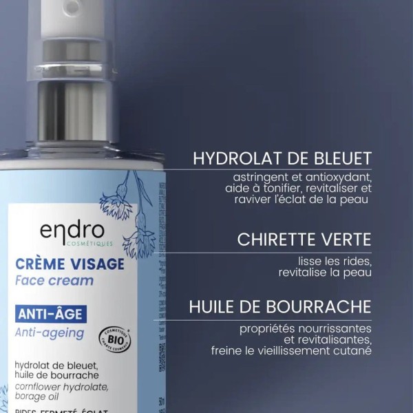 Crème visage anti-âge BIO - Endro